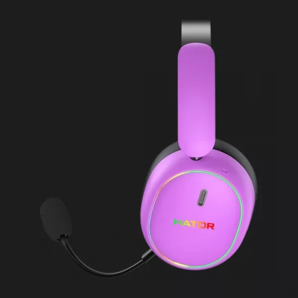 Ігрова гарнітура Hator Phoenix 2 Hi-Res (ESH42) (Wireless) (Cyber Violet) (UA)