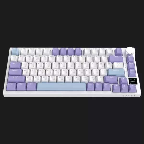 Клавіатура ігрова Ajazz AK820 PRO Flying Fish Switches (White/Purple) (AK820PRO-FF-PWB) (UA)