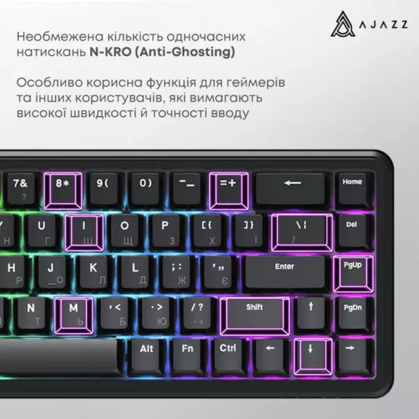 Клавіатура ігрова Ajazz AK680 MAX (Black) (AK680-WM-B-A) (UA)