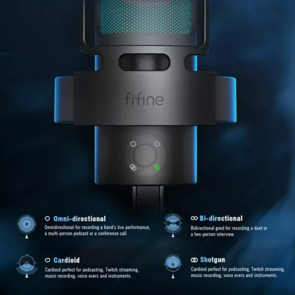 Мікрофон Fifine Ampliagame A8 Plus RGB (Black) (UA)