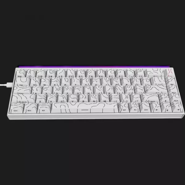 Клавіатура Ajazz NK68 Red switches Side Contour (White) (UA)