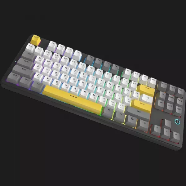 Клавіатура Ajazz AK870 V2 Flying Fish Switches (Black/Gray/Yellow) (UA)