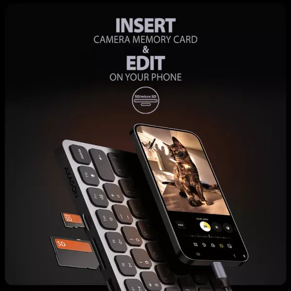 Клавіатура AXAGON HMC-KB 9 in 1 Layout USB (Silver/Black) (UA)