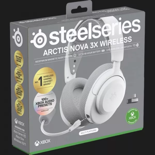 Ігрова гарнітура SteelSeries Arctis Nova 3X Wireless MultiPlatform/Xbox (White) (UA)