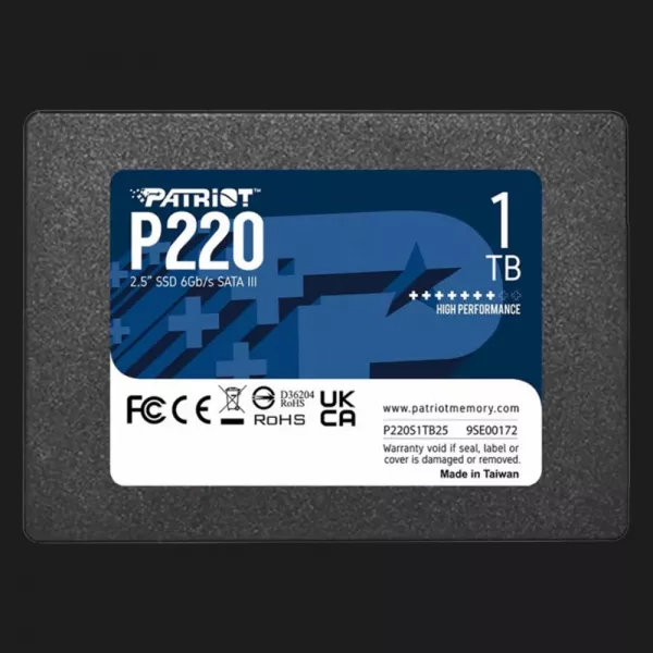 Накопичувач SSD Patriot P220 1TB SATA (P220S1TB25)
