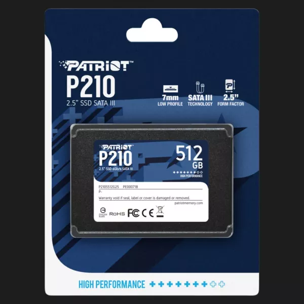 Накопичувач SSD Patriot P210 512GB SATA (P210S512G25)