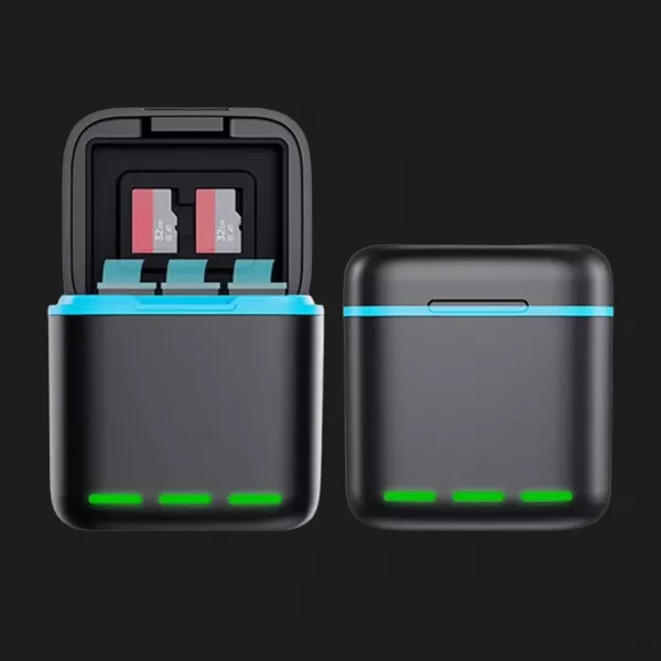 Зарядний пристрій для GoPro Hero 9-12 Portable Battery Charger 3 Slot Charging Box