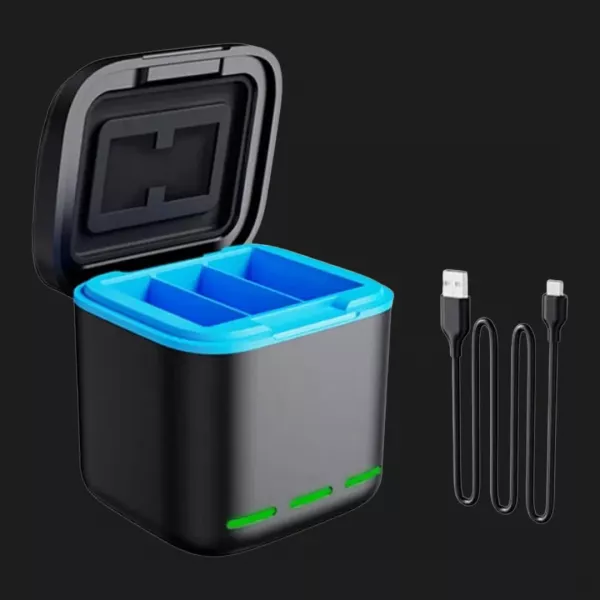 Зарядний пристрій для GoPro Hero 9-12 Portable Battery Charger 3 Slot Charging Box