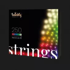 Гірлянда Smart LED Twinkly Strings RGBW 250, Gen II, IP44, 20м, кабель прозорий
