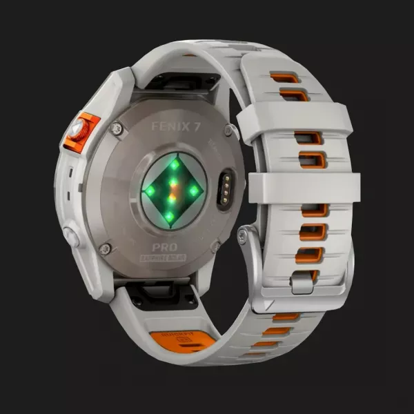 Garmin Fenix 7 Pro Sapphire Solar Titanium with Fog Gray/Ember Orange Band