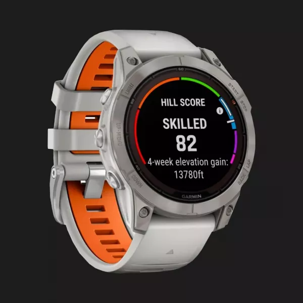 Garmin Fenix 7X Pro Sapphire Solar Titanium with Fog Gray/Ember Orange Band