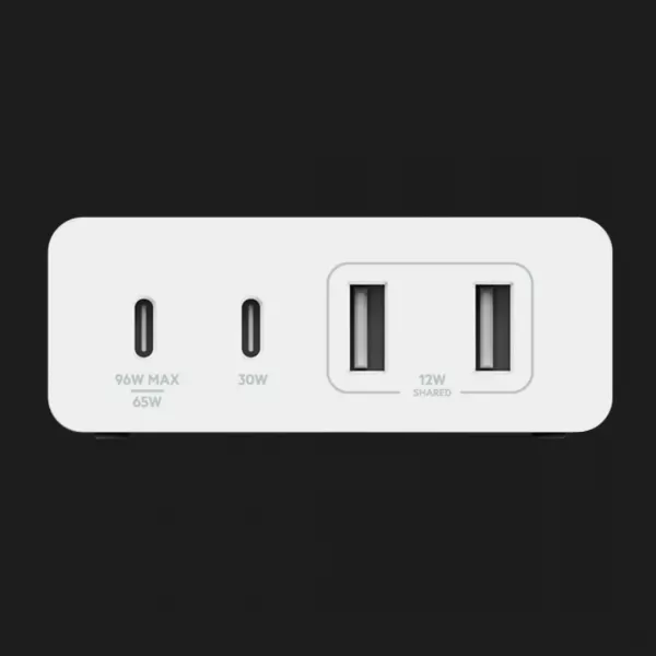 Зарядний пристрій Belkin 4-Port GaN 108W 2x USB-C, 2x USB-A (White)
