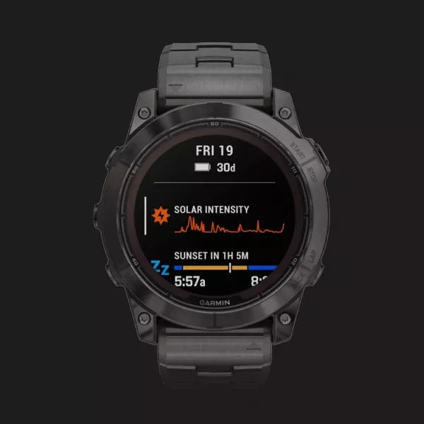 Garmin Fenix 7X Pro Sapphire Solar Carbon Gray DLC Titanium with Titanium Band