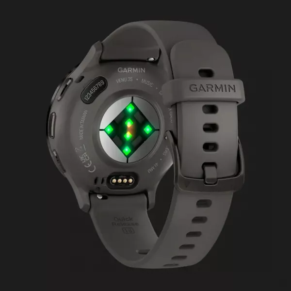 Garmin Venu 3S Slate Stainless Steel Bezel with Pebble Gray Case and Silicone Band