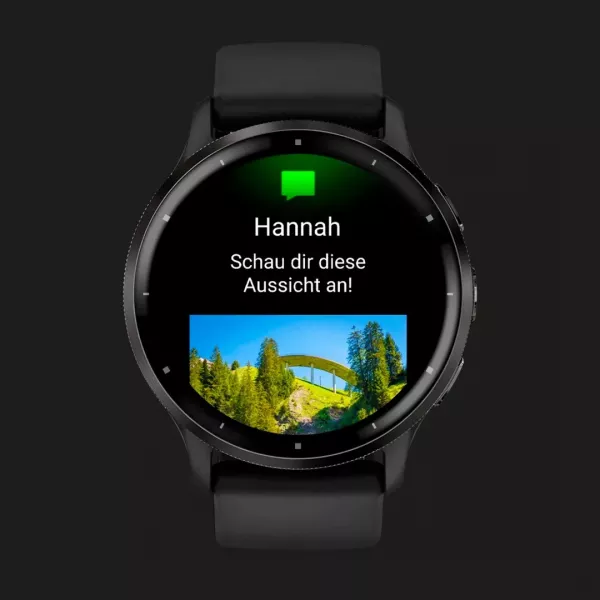Garmin Venu 3 Slate Stainless Steel Bezel with Black Case and Silicone Band