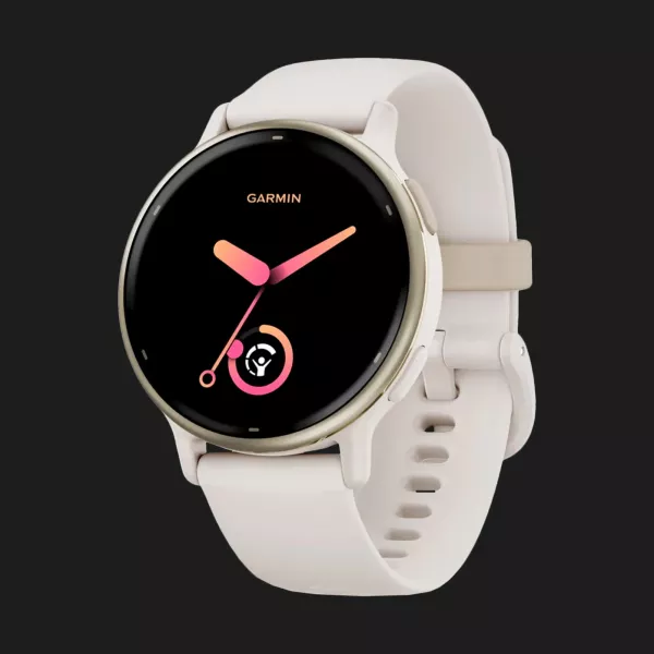 Garmin Vivoactive 5 Cream Gold Aluminum Bezel with Ivory Case and Silicone Band