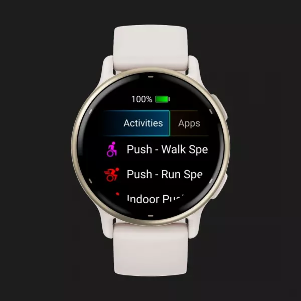 Garmin Vivoactive 5 Cream Gold Aluminum Bezel with Ivory Case and Silicone Band