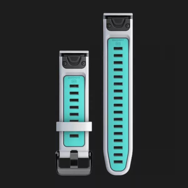 Ремінець Garmin 20mm QuickFit Whitestone/Aqua Silicone Bands (010-13279-07)