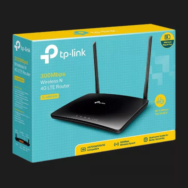 Маршрутизатор TP-LINK TL-MR6400 N300, 4G/LTE (Black)