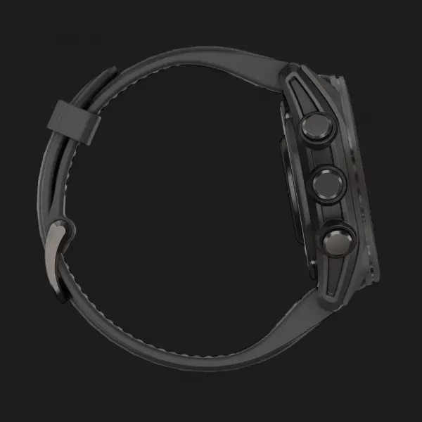 Garmin Fenix 8 43mm AMOLED Sapphire Carbon Gray DLC Titanium with Black/Pebble Gray Silicone Band