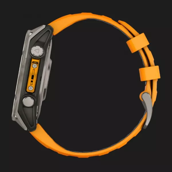 Garmin Fenix 8 47mm AMOLED Sapphire Titanium with Spark Orange/Graphite Silicone Band