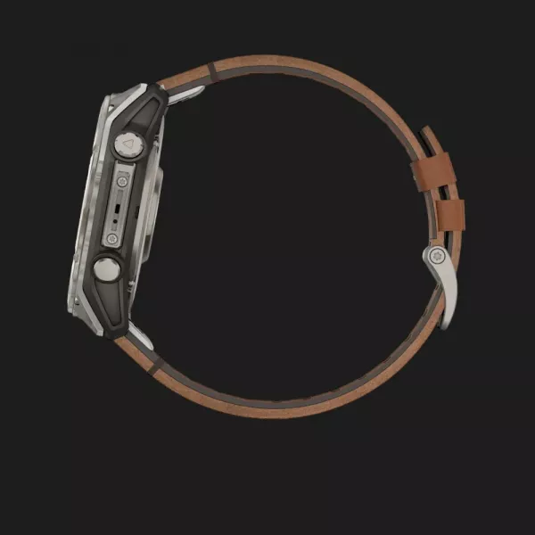 Garmin Fenix 8 51mm AMOLED Sapphire Titanium with Chestnut Leather Band (010-02905-40)