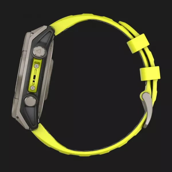 Garmin Fenix 8 51mm Solar Sapphire Titanium with Amp Yellow/Graphite Silicone Band