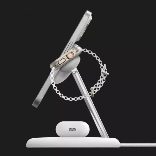 Безпровідна зарядка Belkin 3в1 Magnetic Qi2 15Вт (White)