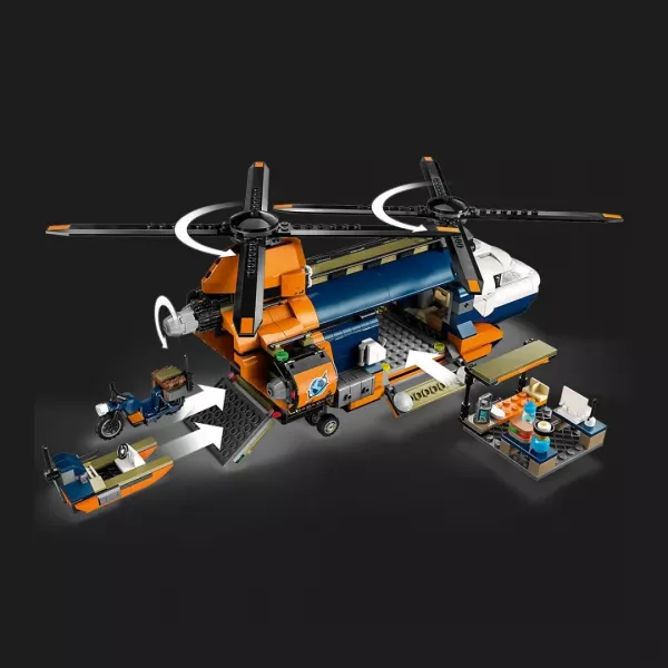 Конструктор LEGO City Вертоліт у базовому таборі для дослідження джунглів (60437)