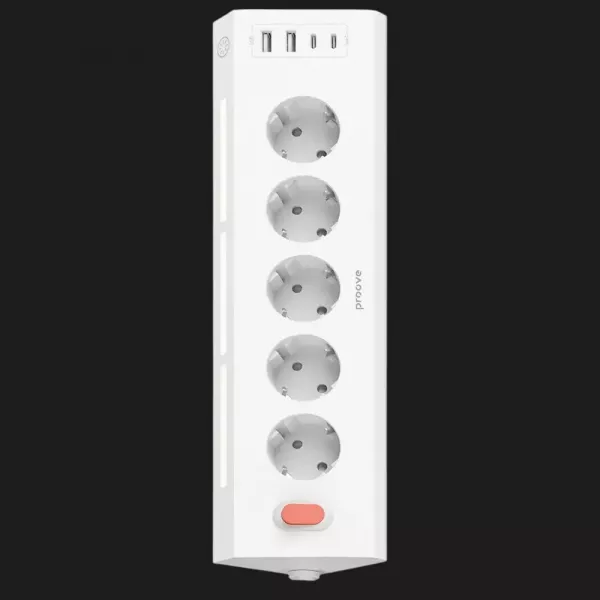 Мережевий фільтр Proove Prism Socket (5 розеток + 2 Type-C + 2 USB) 1.6M