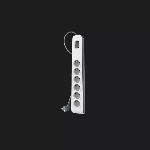 Мережевий фільтр Belkin 6хТип F, 3x1.5мм кв, 16А, з захистом від перенапруги, 2м (White)