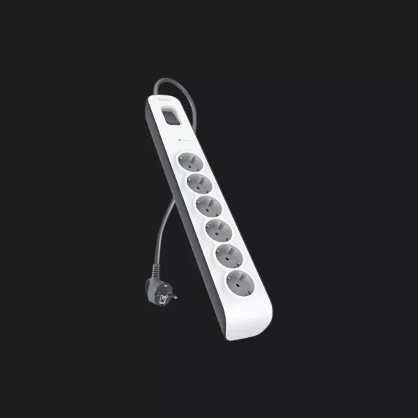 Мережевий фільтр Belkin 6хТип F, 3x1.5мм кв, 16А, з захистом від перенапруги, 2м (White)
