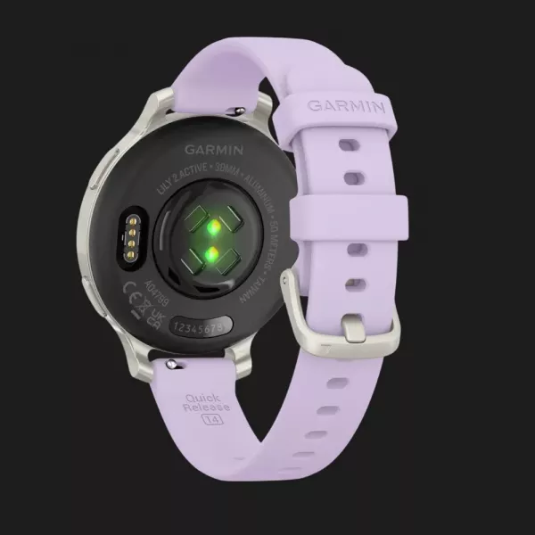 Garmin Lily 2 Active Silver with Purple Jasmine Silicone Band
