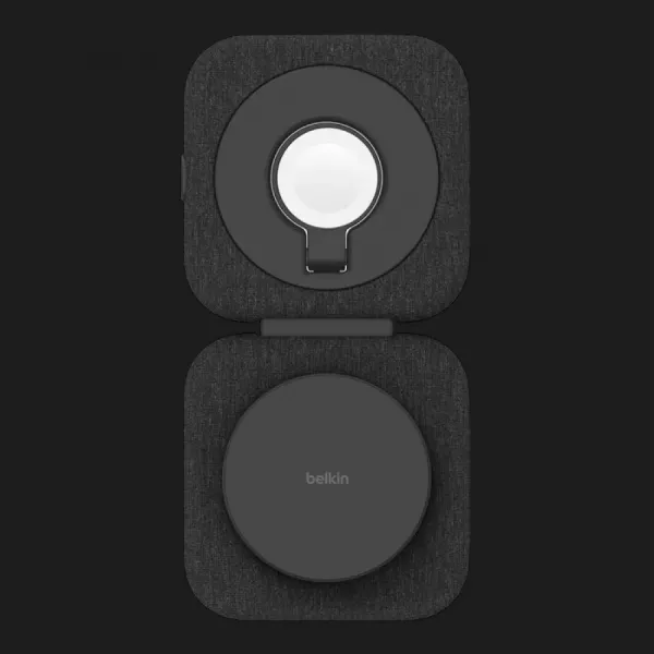Безпровідна зарядка Belkin 2в1 Travel Pad Qi2 15W (Black)