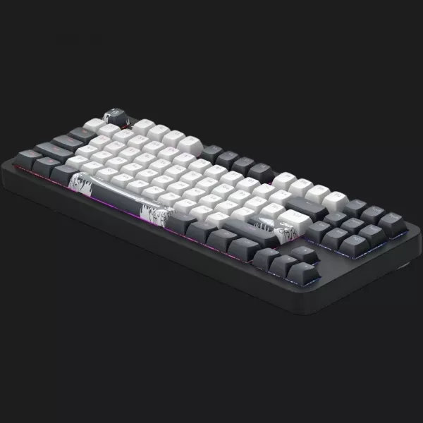 Клавіатура ігрова Dark Project ALU87 Bushido ENG/UA (Black/White) (UA)