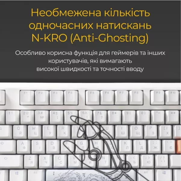Клавіатура ігрова Ducky One 3 TKL Cherry MX Blue RGB (White) (UA)