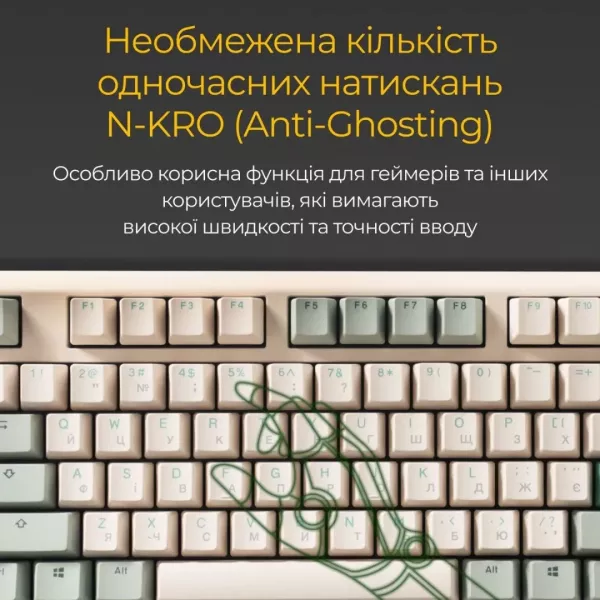 Клавіатура ігрова Ducky One 3 Cherry MX Red (Matcha Cream) (UA)
