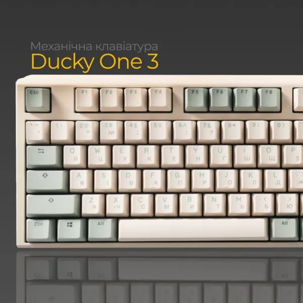 Клавіатура ігрова Ducky One 3 Cherry MX Speed silver (Matcha Cream) (UA)