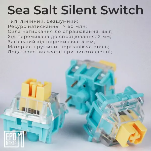 Клавіатура ігрова Epomaker TH80 PRO V2 Sea Salt Silent (Black) (UA)
