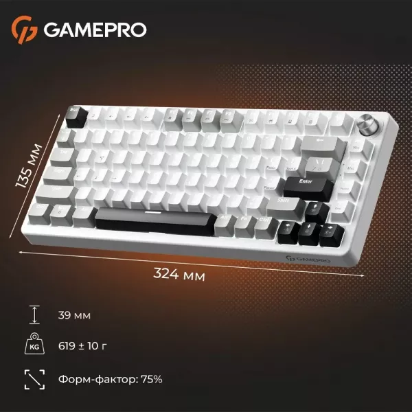 Ігрова клавіатура Gamepro Genesis Silverlight (White) (UA)