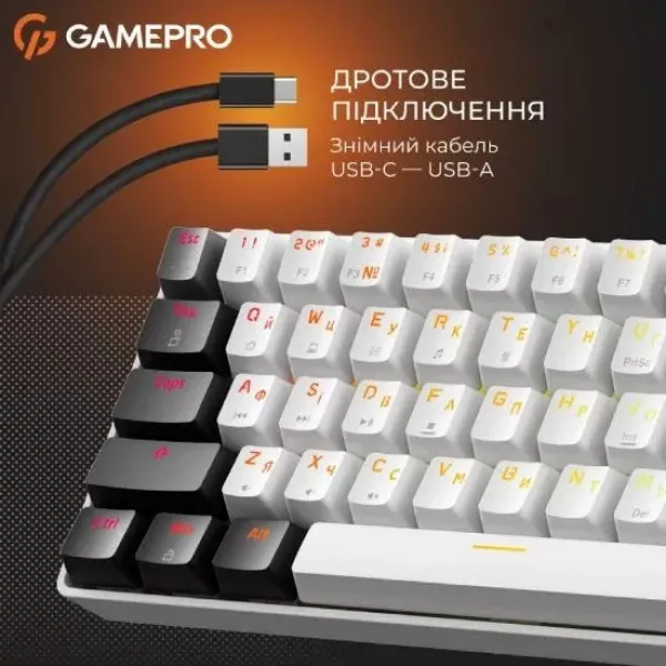 Ігрова клавіатура Gamepro Genesis Infinity (Black/White) (UA)