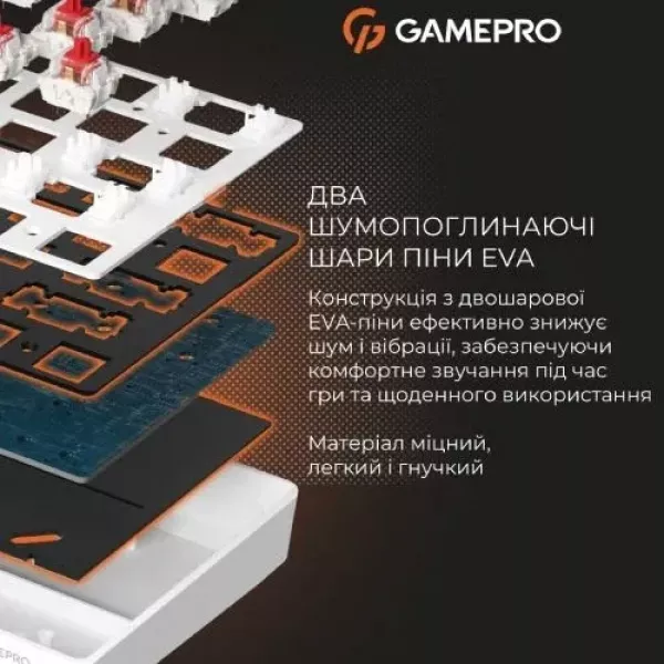 Ігрова клавіатура Gamepro Genesis Infinity (Black/White) (UA)