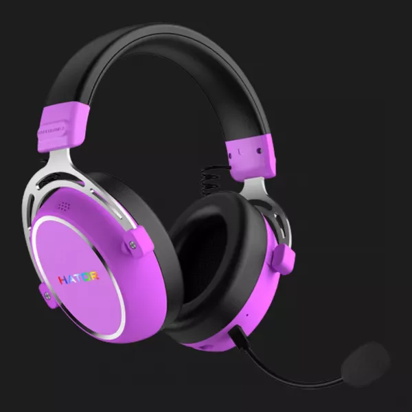 Ігрова гарнітура HATOR Hypergang 3 Hi-Res SyncHUB Wireless Cyber Violet (ESH52) (UA)