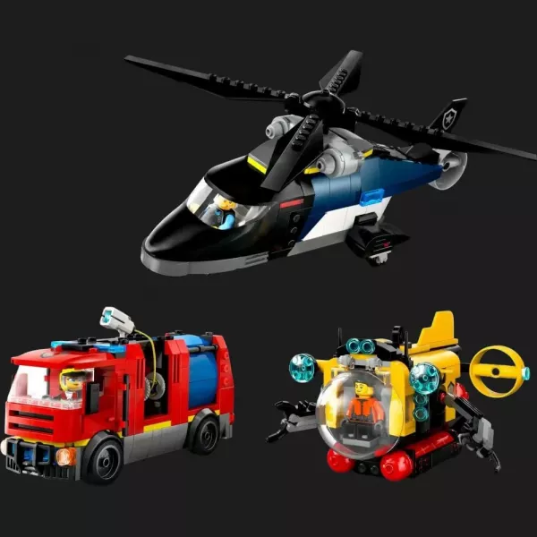 Конструктор LEGO City Ремікс вертольотів, пожежних машин і підводних човнів (60462)
