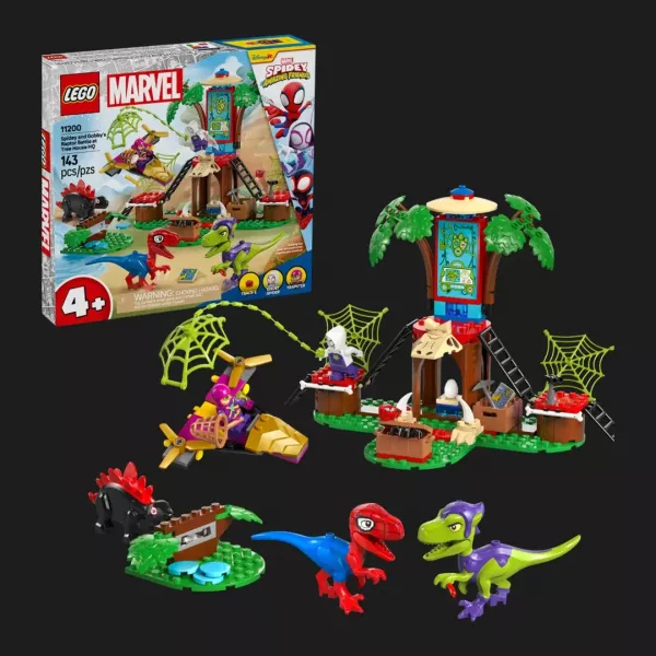 Конструктор LEGO Marvel Битва Павука та раптора Гоббі у штаб-будинку на дереві (11200)
