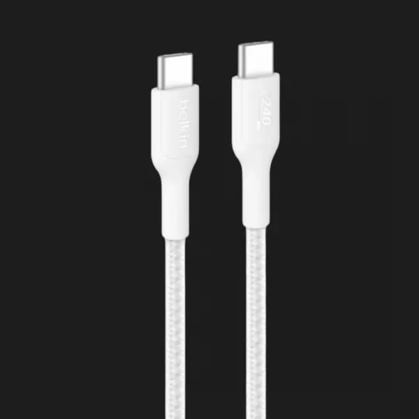 Кабель Belkin Braided USB-C 240W 2m, NEW (White)