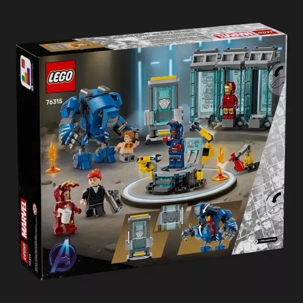 Конструктор LEGO Marvel Лабораторія Залізної Людини: зал обладунків (76315)