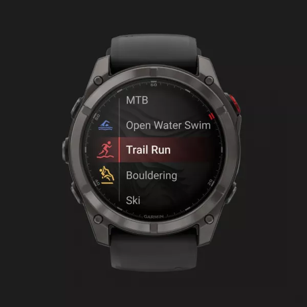 Garmin Fenix 8 Pro 51mm AMOLED Sapphire Carbon Gray DLC Titanium with Black/Pebble Gray Silicone Band