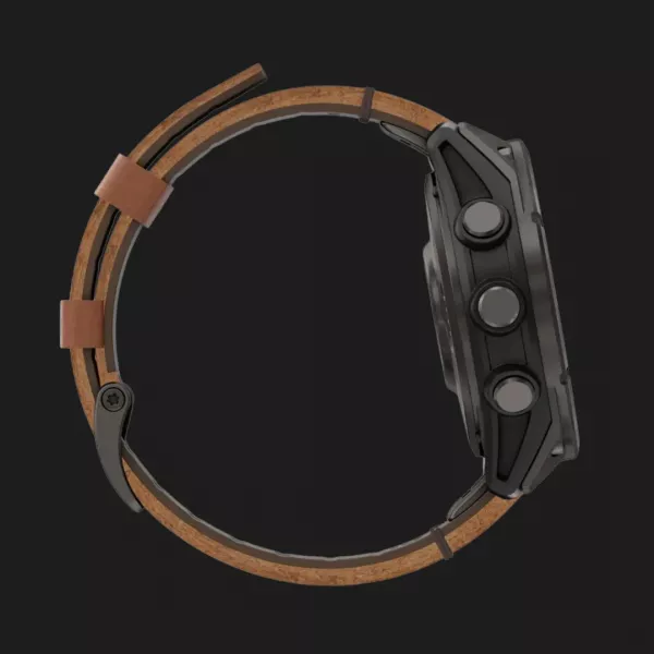 Garmin Fenix 8 Pro 47mm AMOLED Sapphire Carbon Gray DLC titanium with Chestnut Leather Band