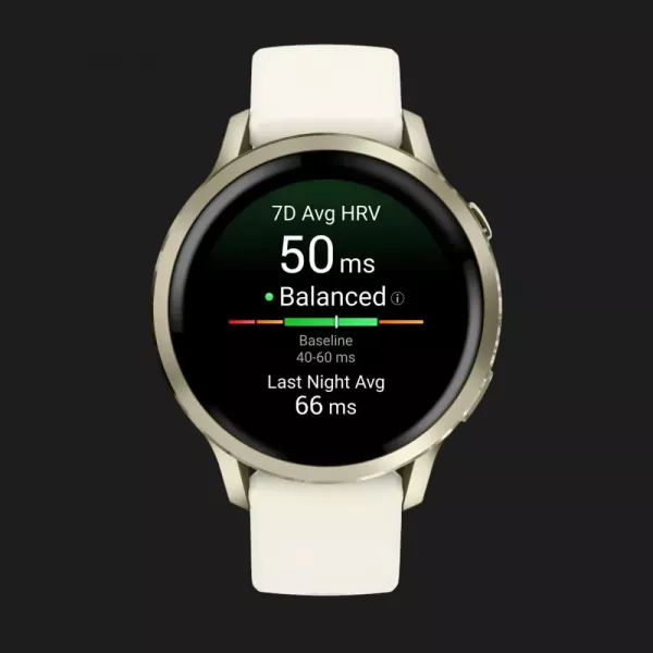 Garmin Venu 4 41mm Lunar Gold with Bone Silicone Band